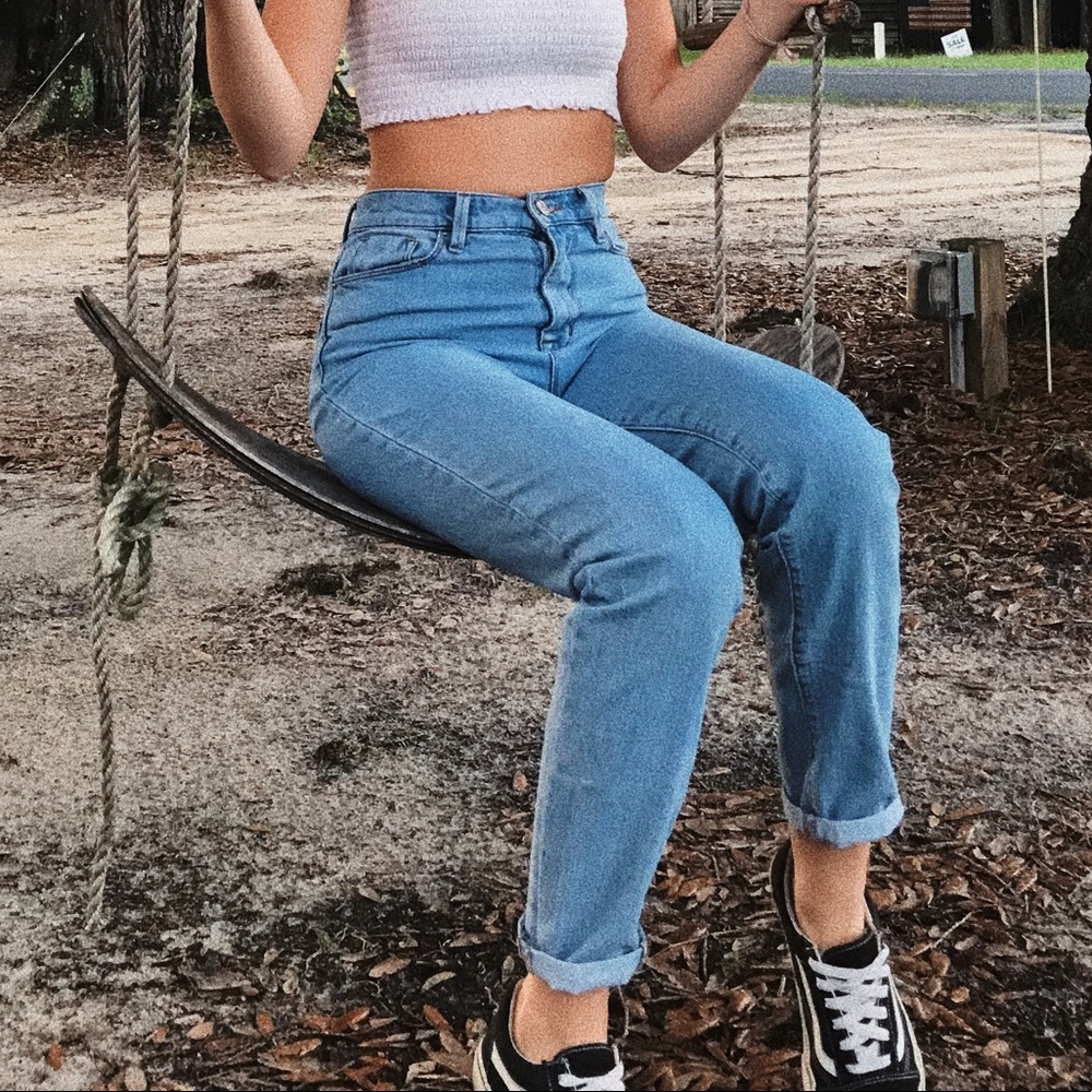 high waisted mom jeans